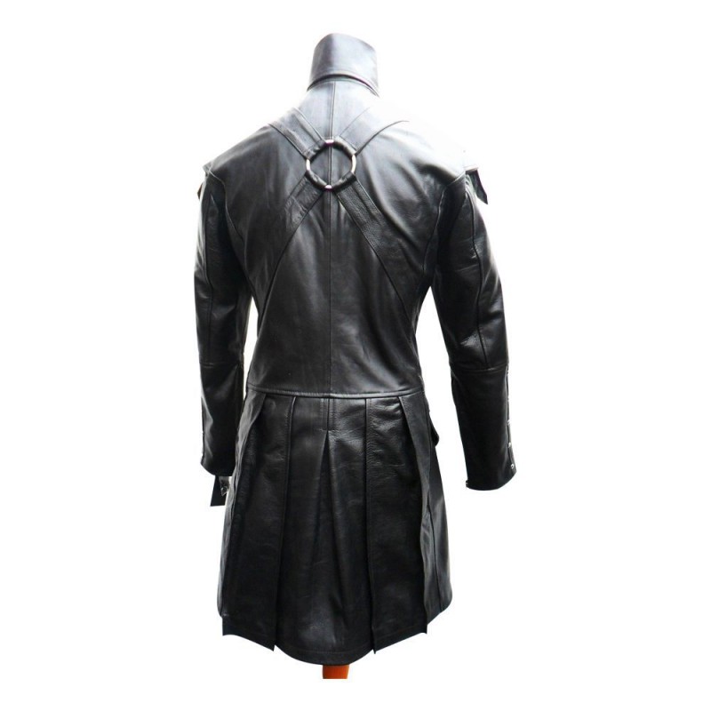 Mens Gothic Steampunk Lambskin Jacket Goth Black Leather Jacket